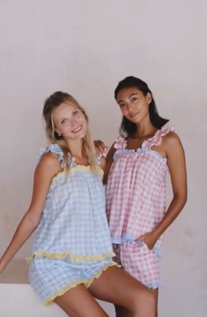 Sustainable Flirty Frill Pajama Short Set