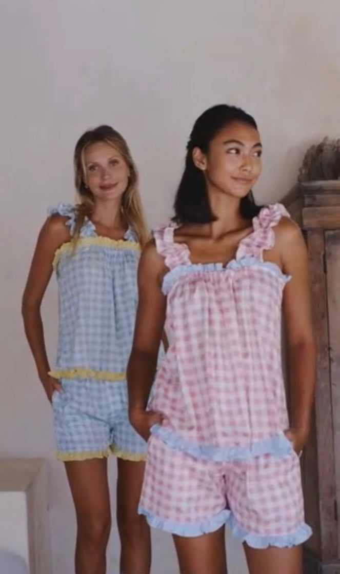 Sustainable Flirty Frill Pajama Short Set
